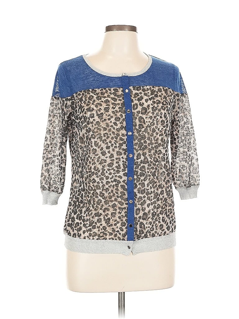 Pre-owned Newport News Cardigan Sweater In Blue