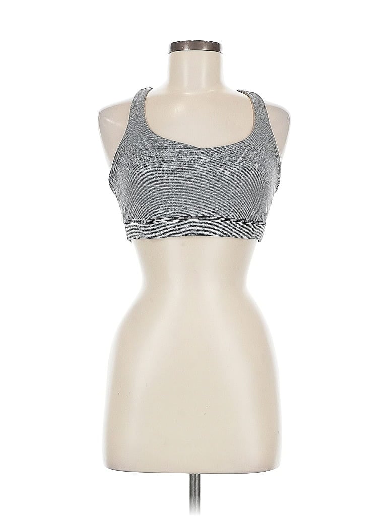 Pre-owned Lululemon Athletica Tank Top Gray Halter Neckline Tops