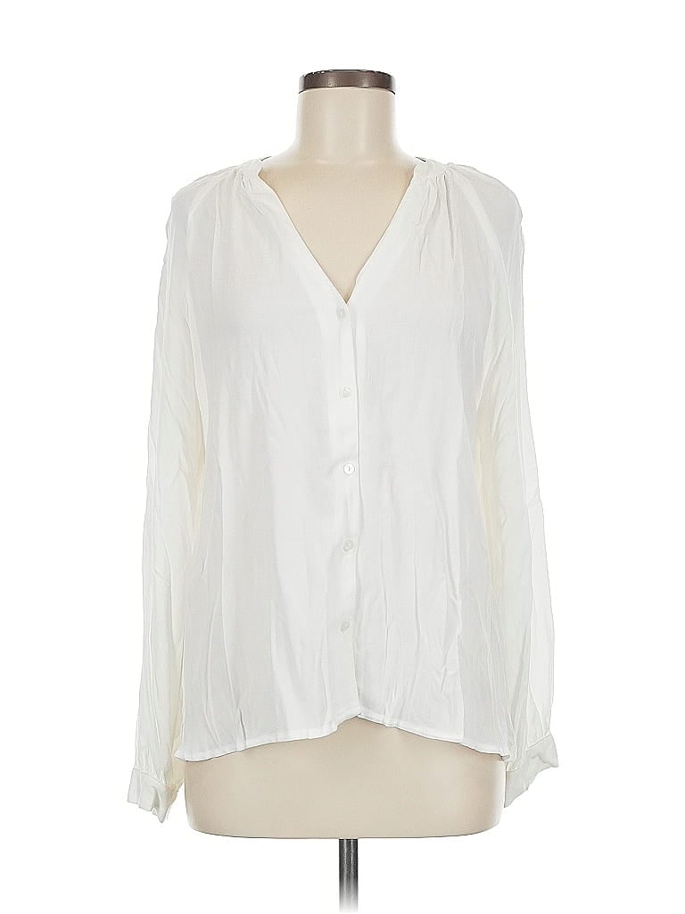Pre-owned Old Navy Long Sleeve Blouse In White