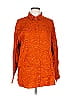 Rachel Zoe TJX Animal Print Orange Long Sleeve Blouse Size L - photo 1