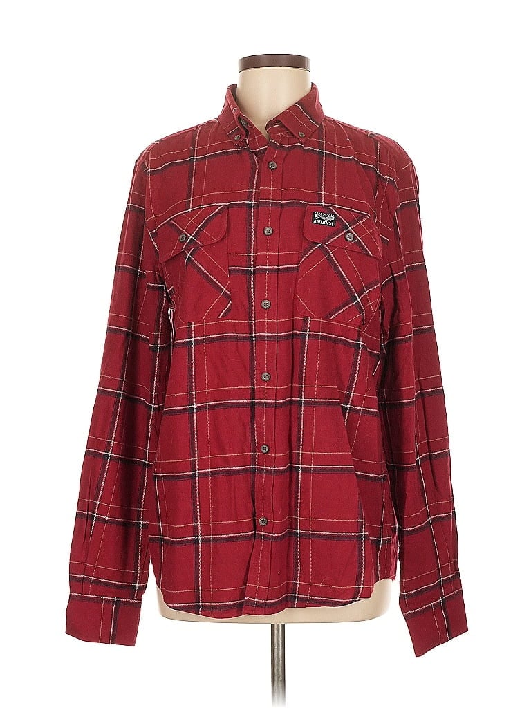 Click to view more detailed imagery on our partner's website Pre-owned Perry Ellis Long Sleeve Button Down Shirt In Red