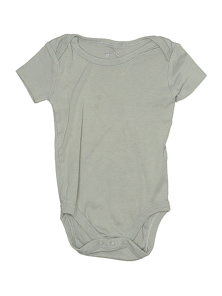 Pre-owned Mac & Moon Kids' Short Sleeve Onesie In Gray