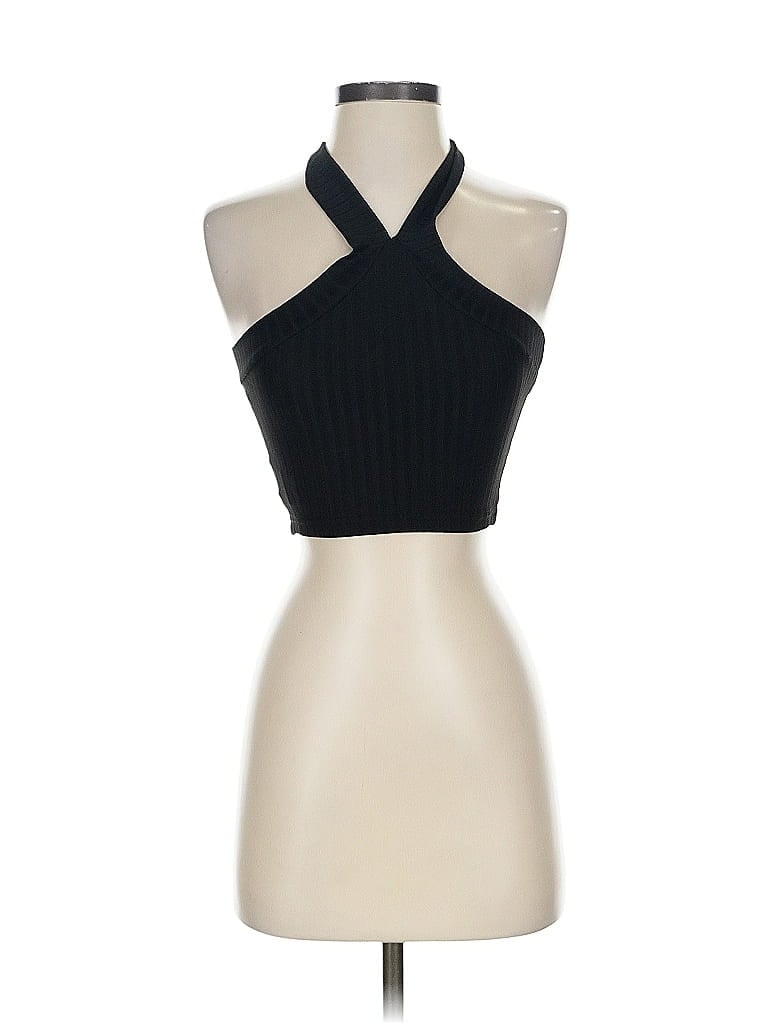 UNBRANDED Pre-owned Tank Top Black Halter Neckline Tops