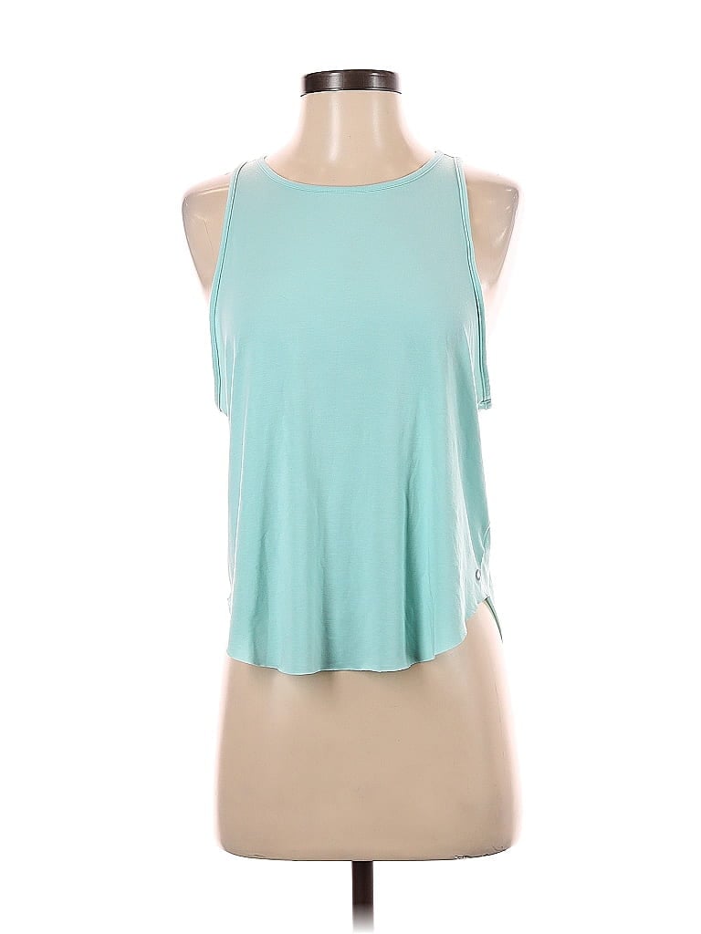 Pre-owned Gap Fit Sleeveless Top Teal Halter Neckline Tops In Blue