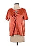 Sabo Skirt 100% Polyester Orange Short Sleeve Blouse Size S - photo 1
