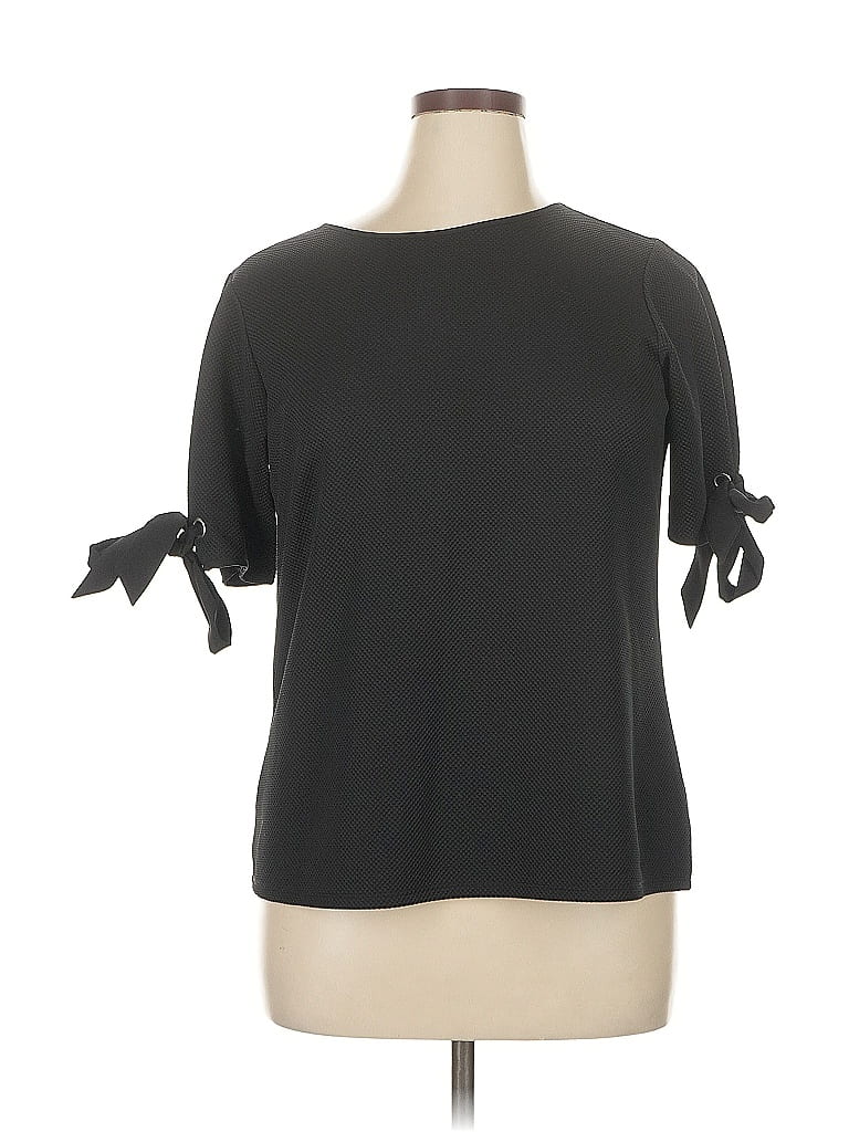 Pre-owned The Limited 3/4 Sleeve Top Black Cold Shoulder Neckline Tops