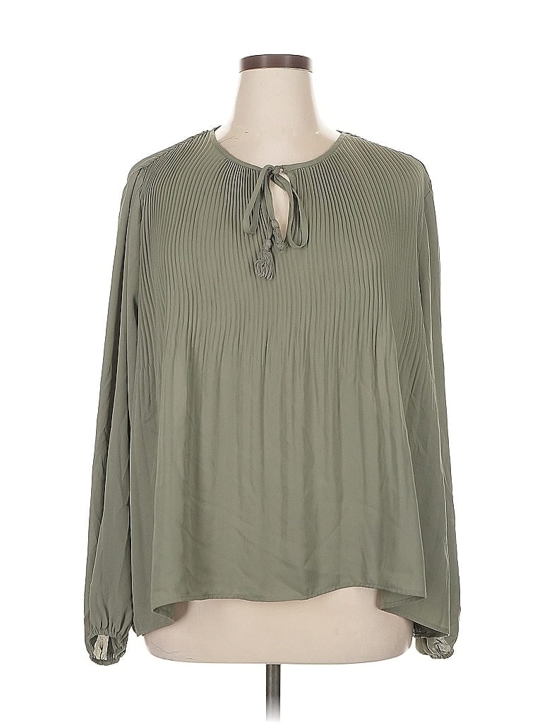 Pre-owned Dr2 Long Sleeve Blouse In Green