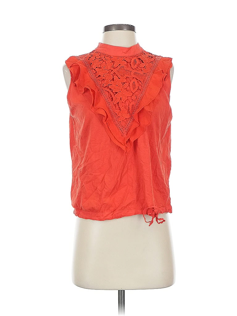 Tiny 100% Cotton Orange Sleeveless Blouse Size S - photo 1