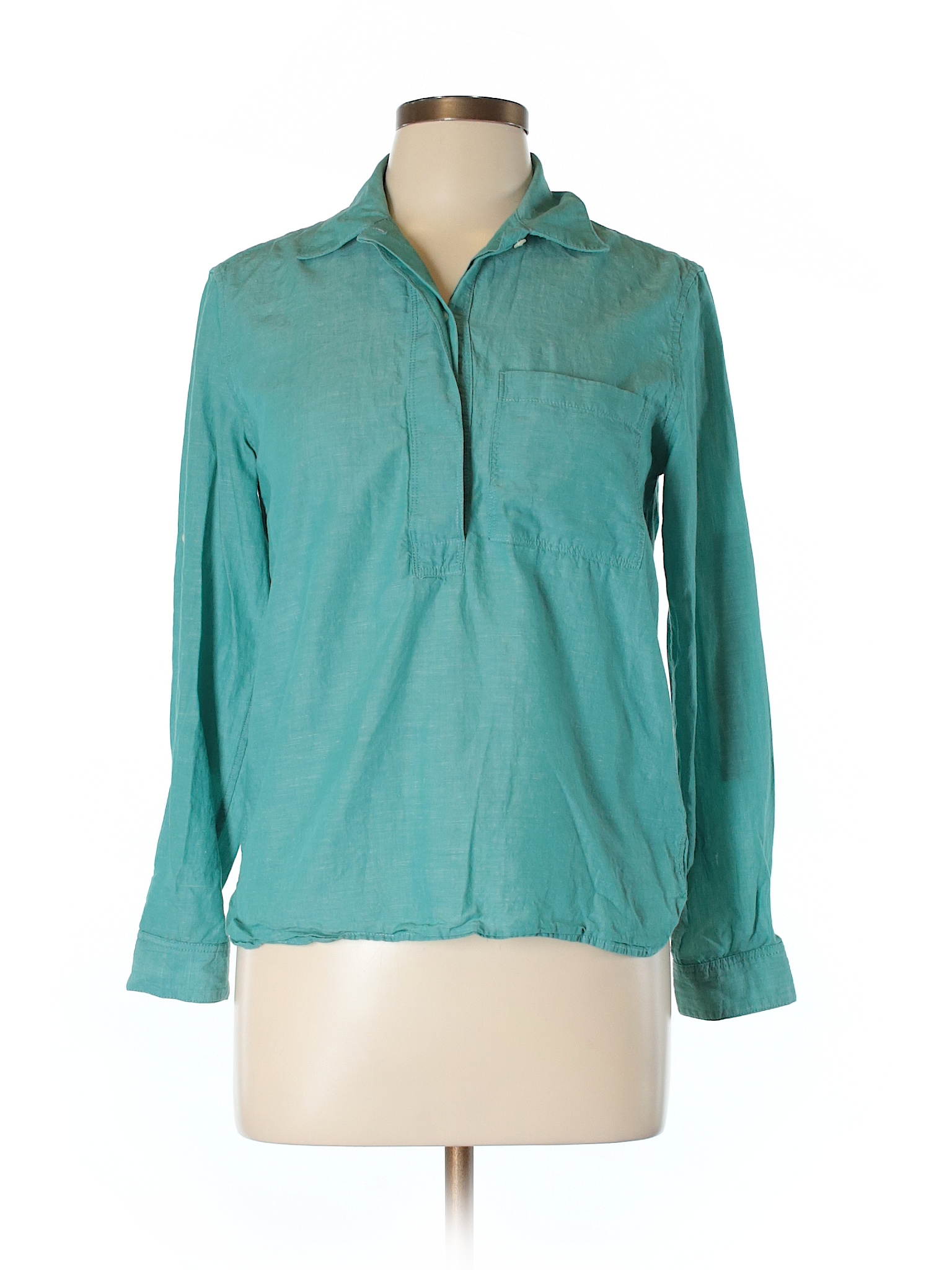 Gap Solid Teal Long Sleeve Button-Down Shirt Size S - 94% off | thredUP