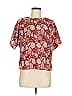First And I Red Short Sleeve Blouse Size M - photo 1