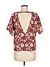 First And I Red Short Sleeve Blouse Size M - photo 2