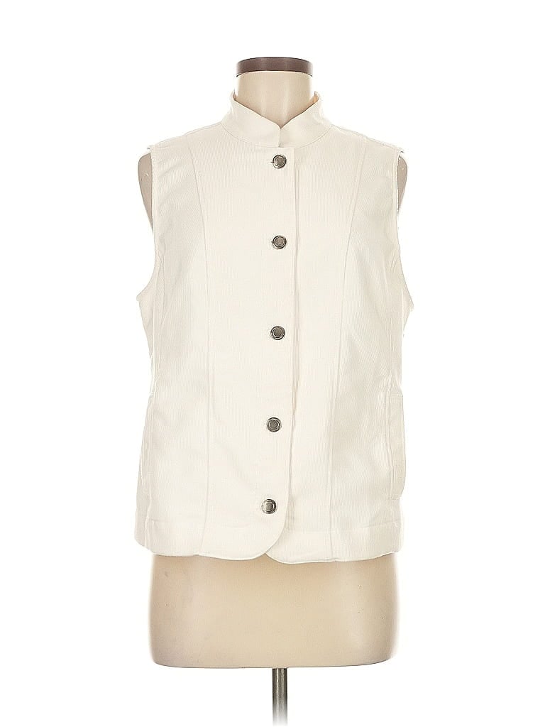 Pre-owned Christopher & Banks Vest In White