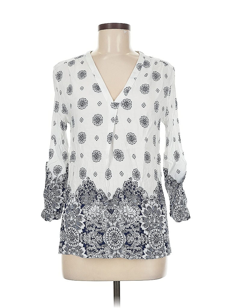 Pre-owned Fun2fun 3/4 Sleeve Blouse In White