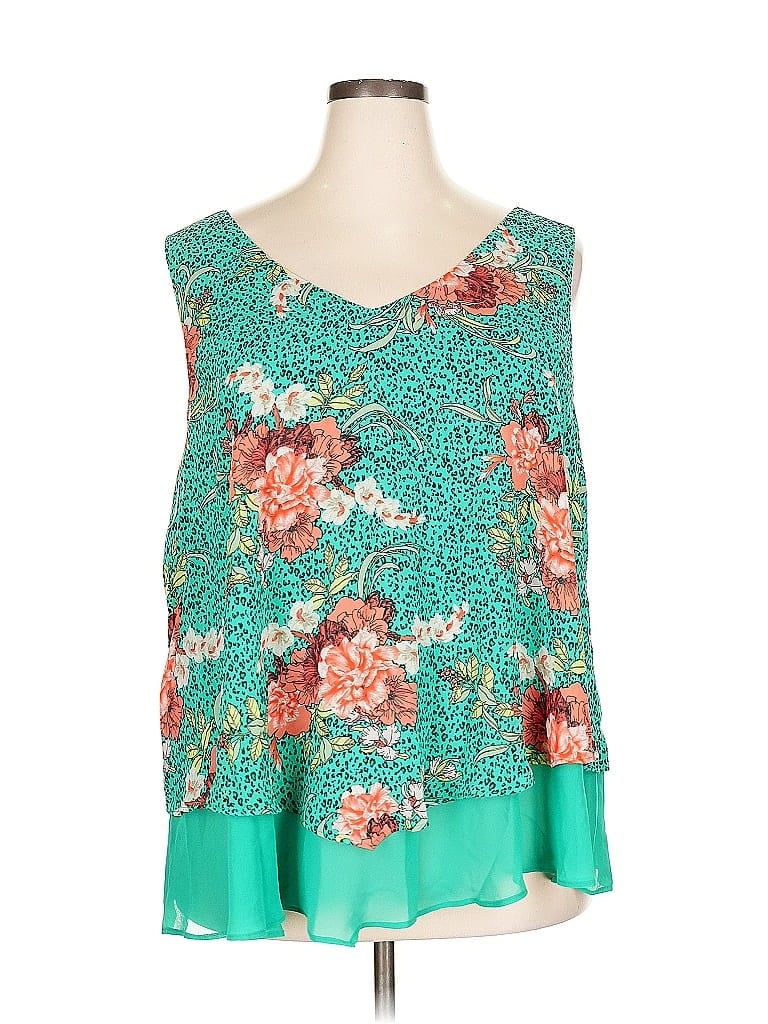 Pre-owned Torrid Sleeveless Blouse In Blue