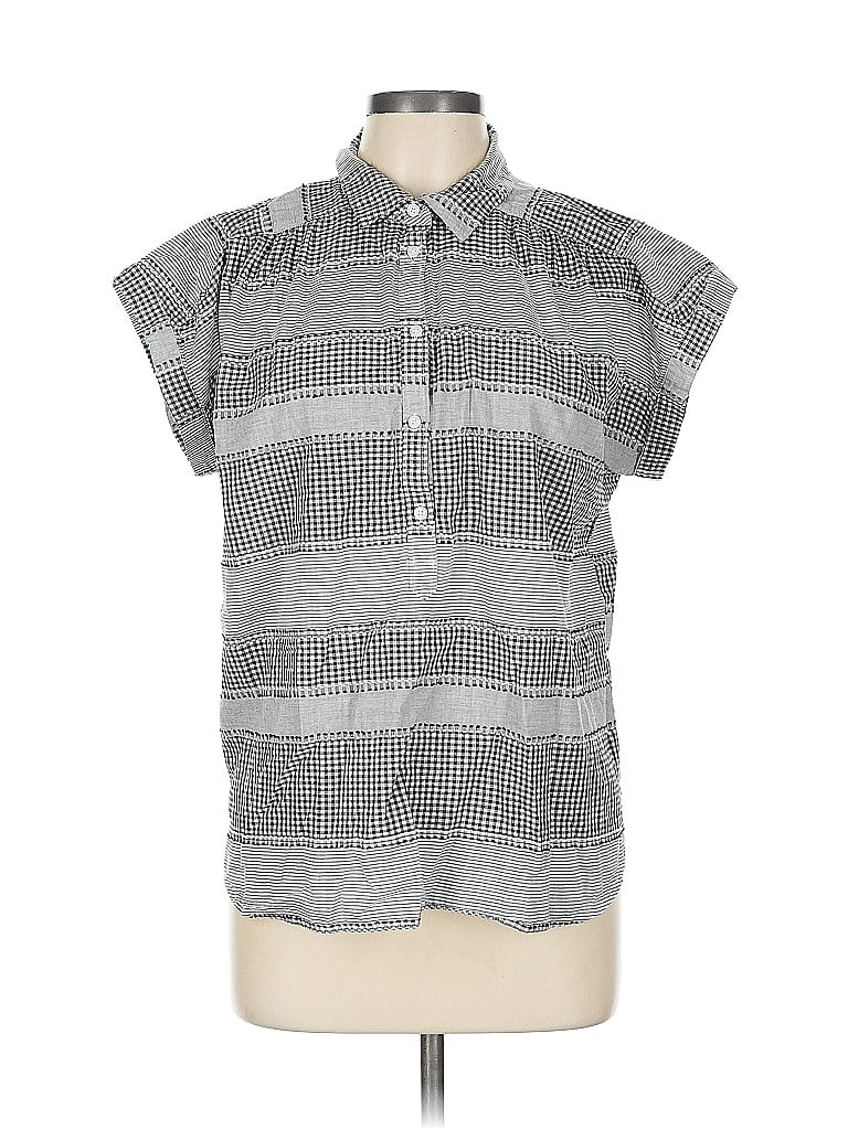 Pre-owned Ann Taylor Loft Outlet Short Sleeve Blouse In Gray