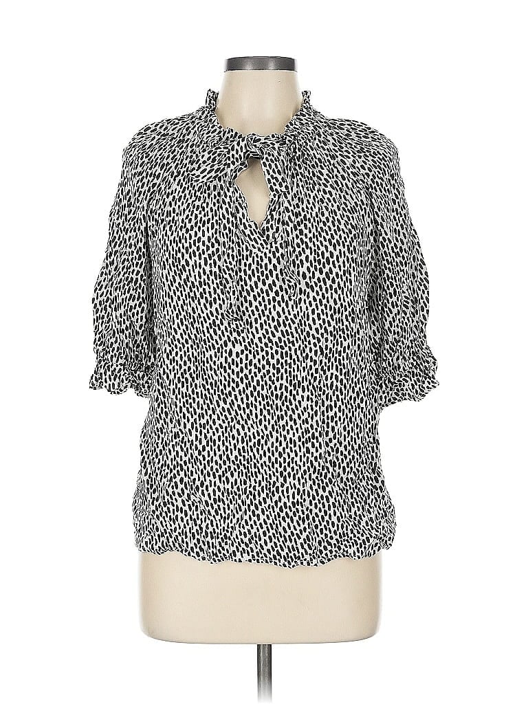 Pre-owned Who What Wear 3/4 Sleeve Blouse In Silver