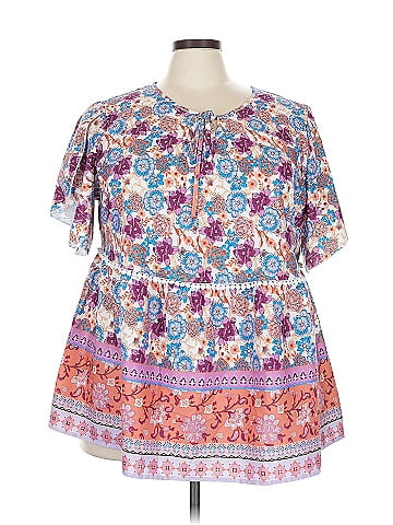 BLOOMCHIC Short Sleeve Blouse (view 1)
