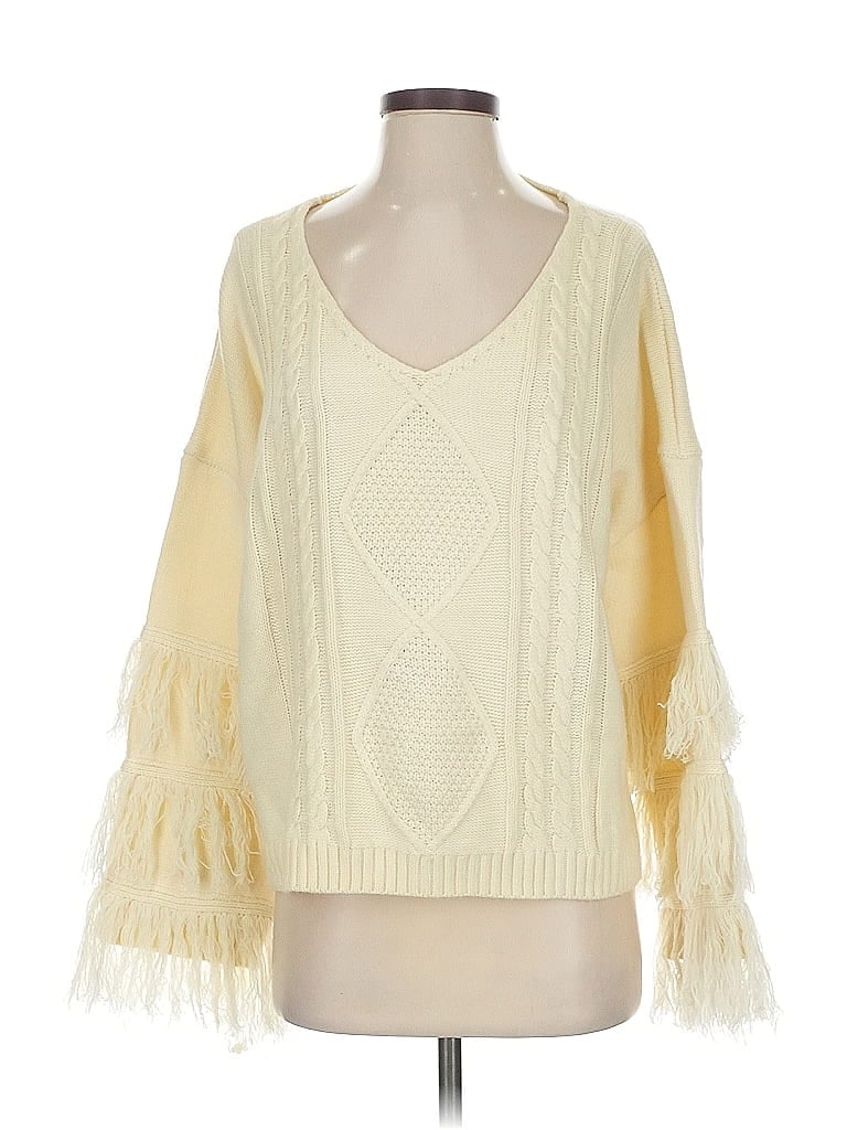 Pre-owned Pink Lily Pullover Sweater In White