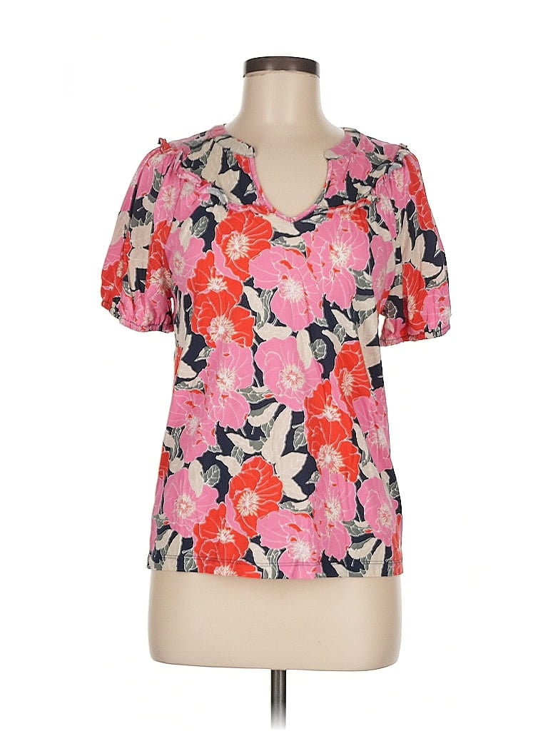 Pre-owned Ann Taylor Loft Outlet Short Sleeve Blouse In Pink