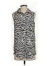 Joie Animal Print Silver Sleeveless Button-Down Shirt Size S - photo 1