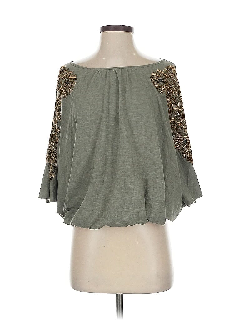 Pre-owned Vanessa Virginia 3/4 Sleeve Blouse In Green