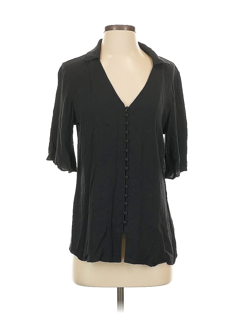 Pre-owned Soft Surroundings Short Sleeve Blouse In Blue