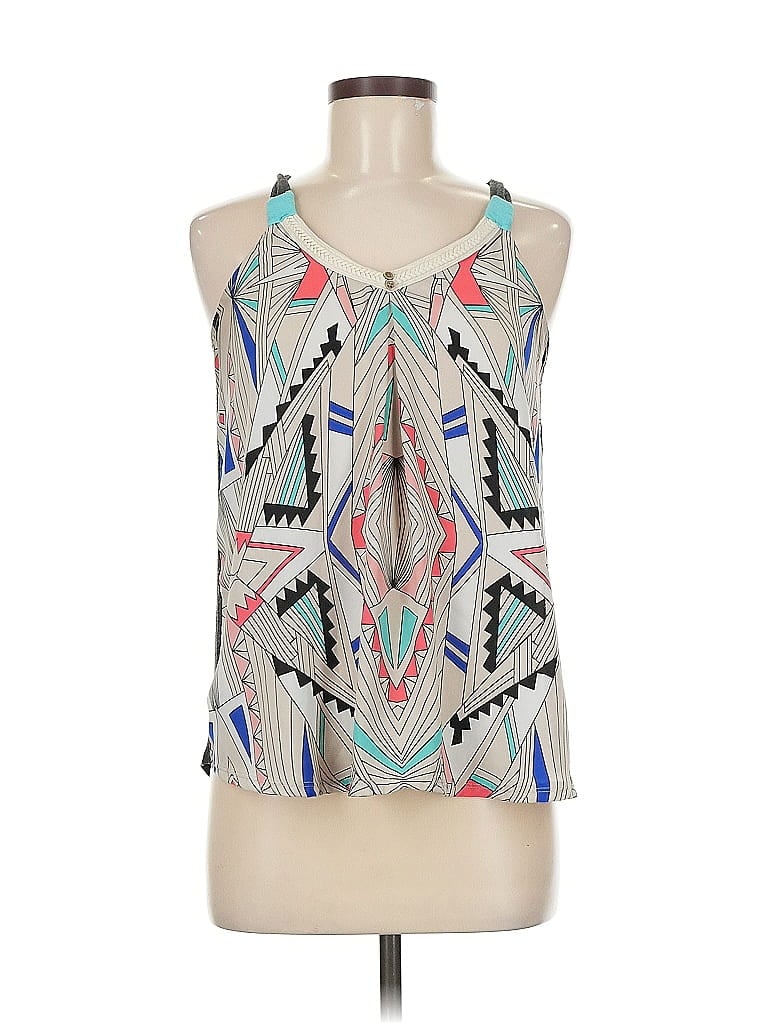 Pre-owned Xhilaration Tank Top Ivory Halter Neckline Tops In White