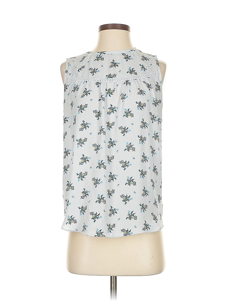 Pre-owned Ann Taylor Loft Sleeveless Blouse In Blue