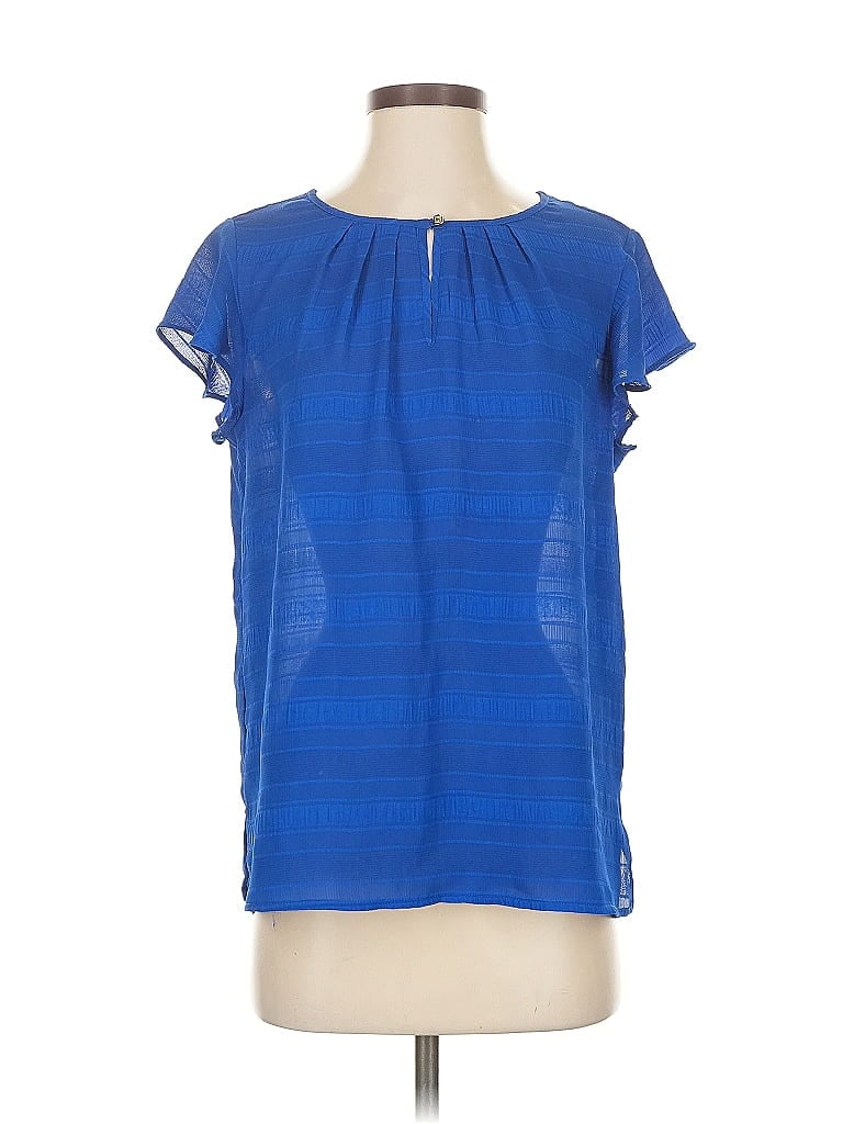 LIZ CLAIBORNE Pre-owned Short Sleeve Blouse In Blue