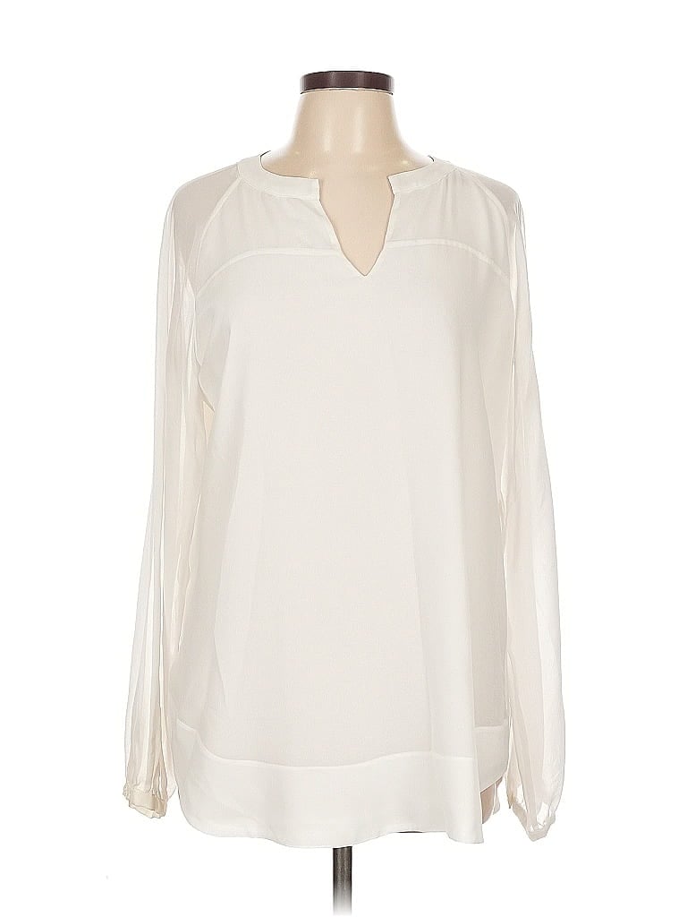 CABI Pre-owned Long Sleeve Blouse In White