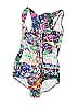 Unbranded Print White Blue One Piece Swimsuit Size S (estimated) - photo 1