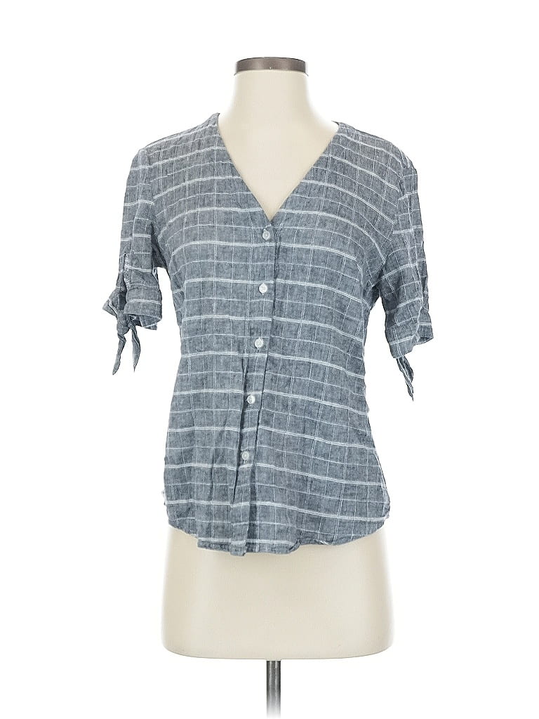 Pre-owned Banana Republic Factory Store 3/4 Sleeve Button Down Shirt In Gray