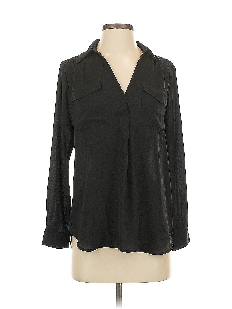 Pre-owned Ann Taylor Long Sleeve Blouse In Black