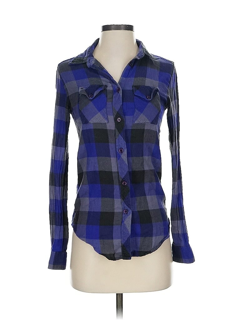 Pre-owned Bdg Long Sleeve Button Down Shirt In Blue