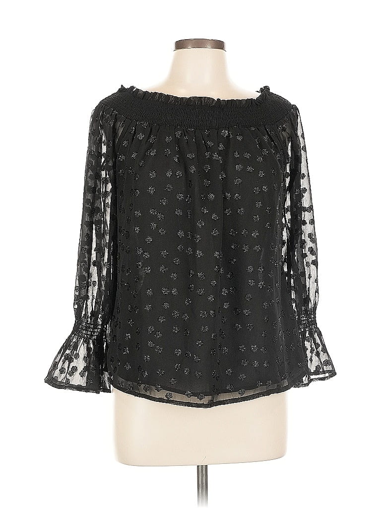 Pre-owned Miss Me 3/4 Sleeve Blouse In Black
