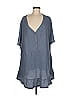 BLOOMCHIC Blue Short Sleeve Henley Size 28 waist - photo 1