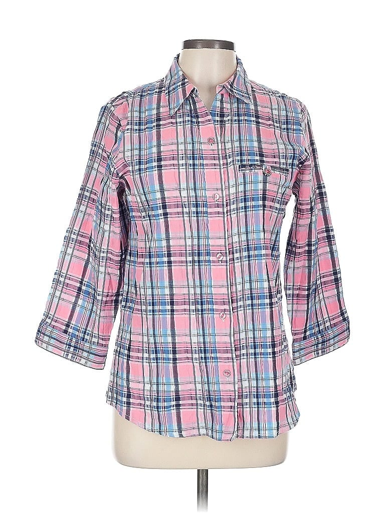 Pre-owned Allison Daley 3/4 Sleeve Button Down Shirt In Pink