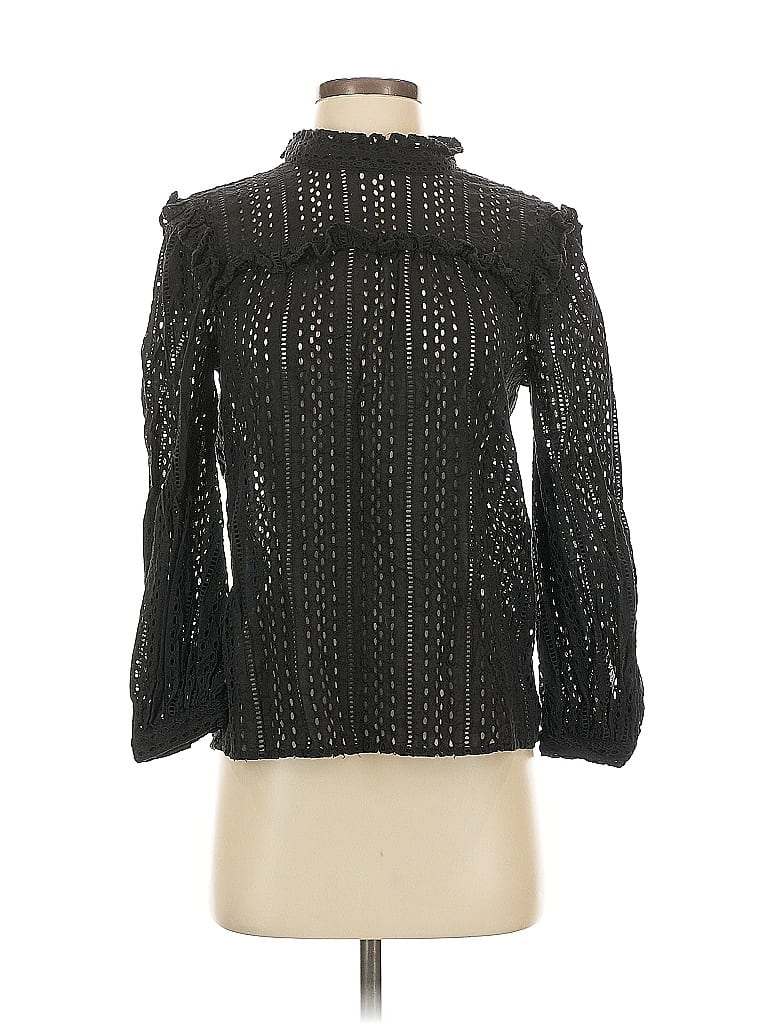 Pre-owned Madewell Long Sleeve Blouse In Black