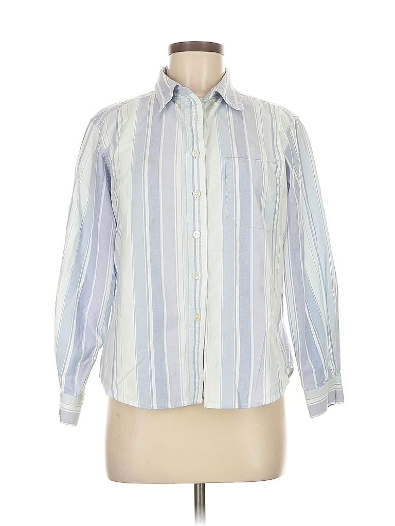 Pre-owned L.l.bean Long Sleeve Button Down Shirt In Blue