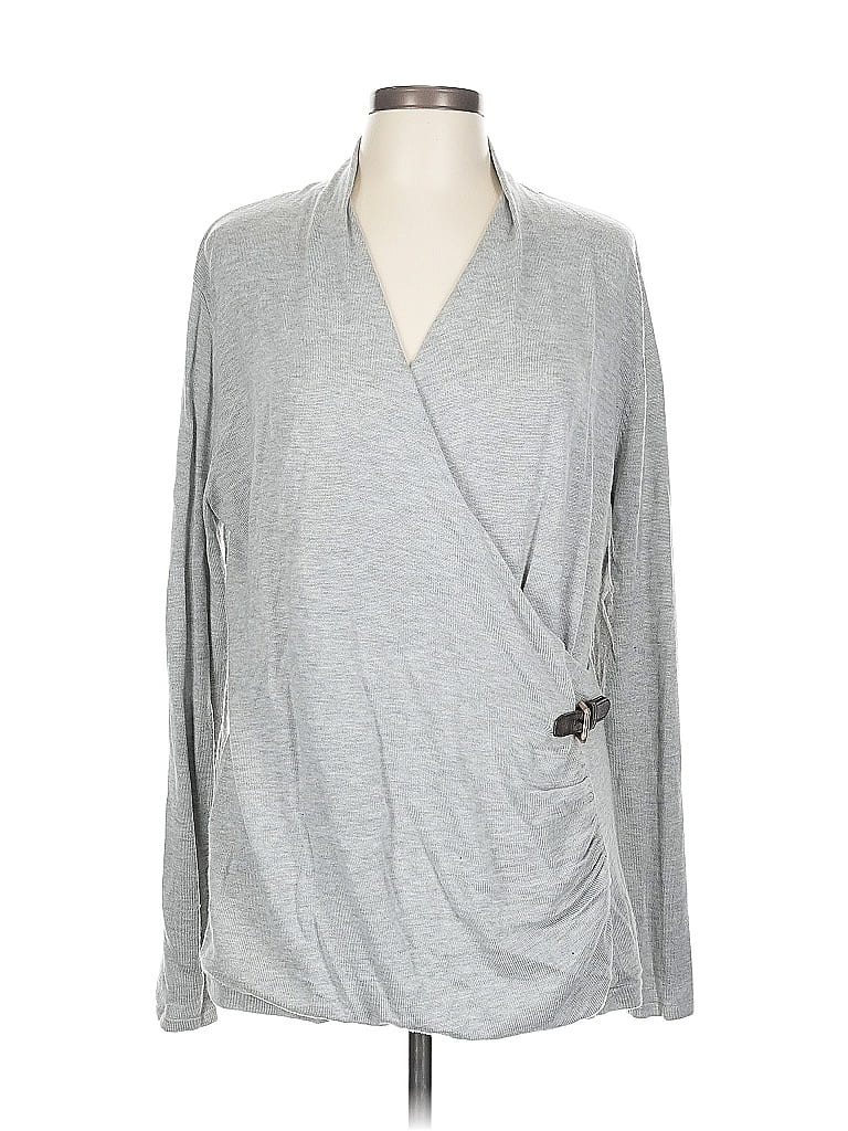 Pre-owned Soft Surroundings Cardigan Sweater In Gray