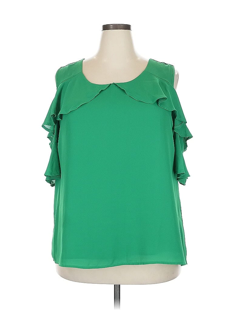 Pre-owned Roz & Ali Sleeveless Blouse In Green