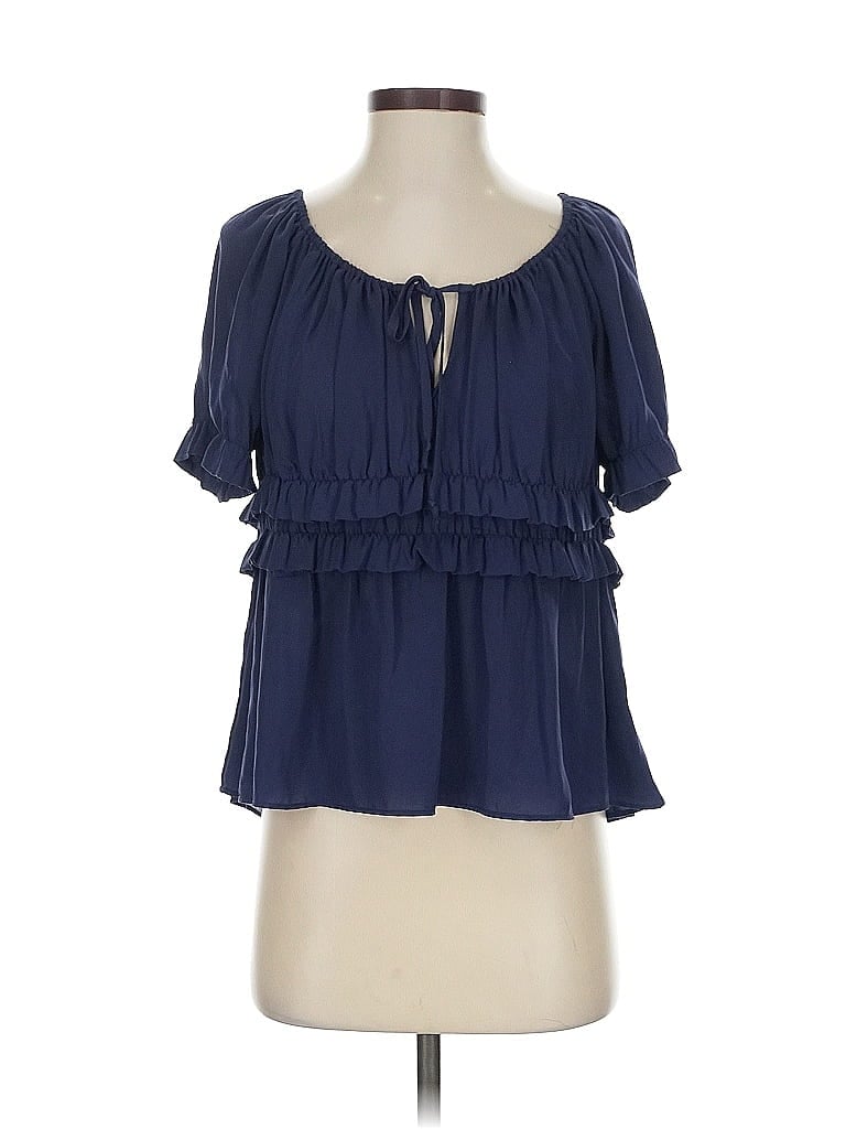 Pre-owned Hd In Paris Short Sleeve Blouse In Blue