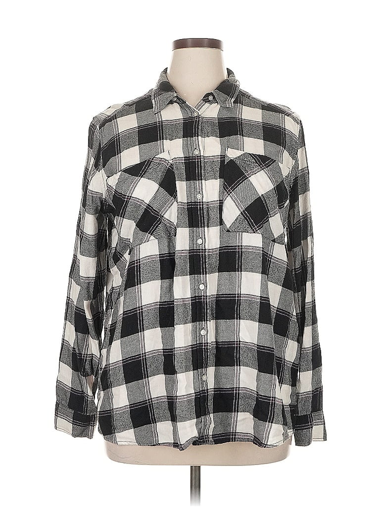Pre-owned Express Long Sleeve Button Down Shirt In Gray