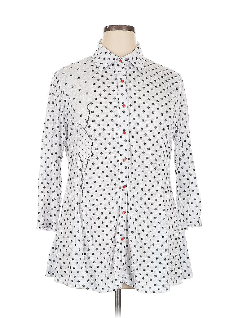 Pre-owned Carine 3/4 Sleeve Blouse In White