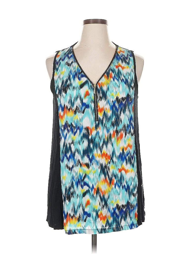 Pre-owned August Silk Sleeveless Blouse In Blue