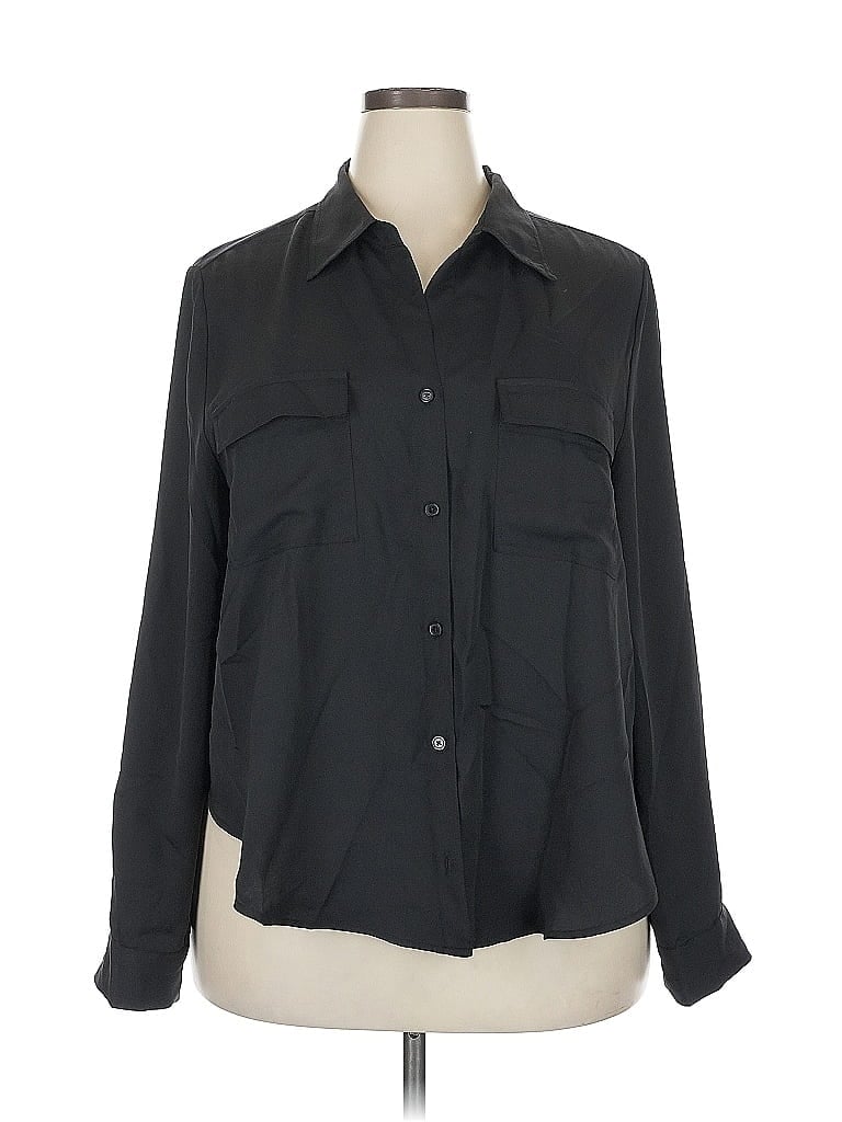 HALOGEN Pre-owned Long Sleeve Blouse In Black