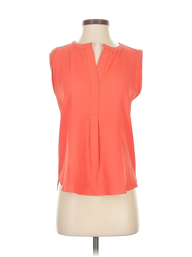 Pre-owned Ann Taylor Sleeveless Blouse In Orange