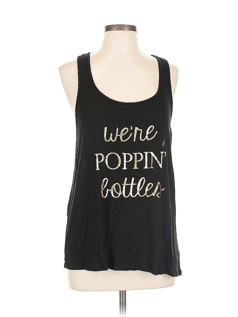 Pre-owned Assorted Brands Tank Top Black Halter Neckline Tops