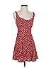 Reformation 100% Viscose Hearts Red Casual Dress Size 2