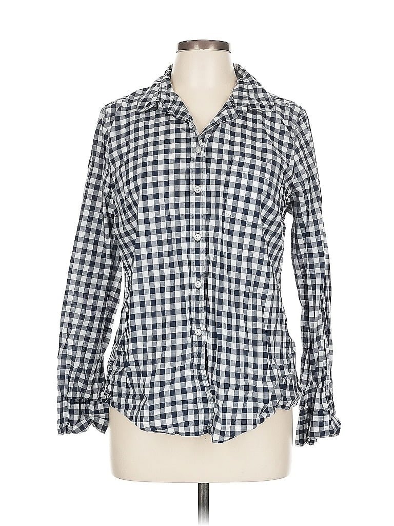 Pre-owned J.crew Factory Store Long Sleeve Button Down Shirt In Blue